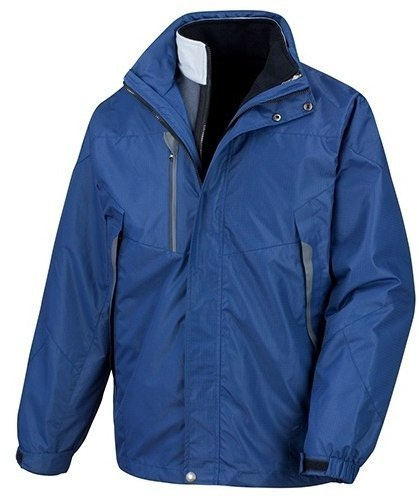 KURTKA ROBOCZA 3W1 ODDYCHAJĄCA WODOODPORNA OCIEPLANA MĘSKA Z ODPINANYM POLAREM CZARNA