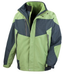 KURTKA ROBOCZA 3W1 ODDYCHAJĄCA WODOODPORNA OCIEPLANA MĘSKA Z ODPINANYM POLAREM SZARO ZIELONA