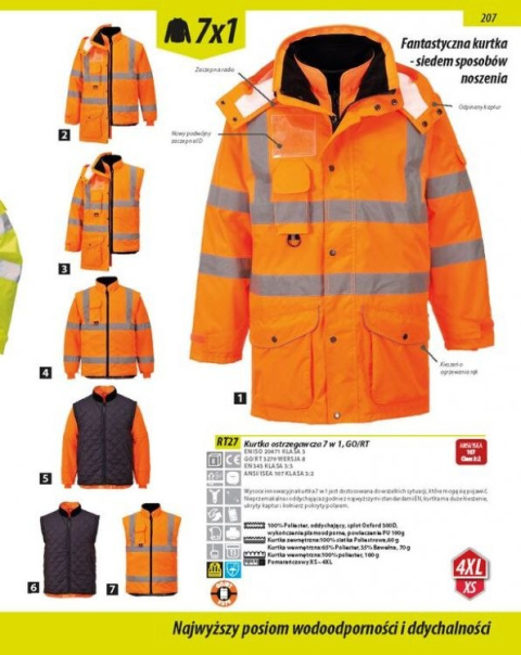 KURTKA ROBOCZA HI-VIS 7W1 RT27 PORTWEST KURTKA ROBOCZA HI-VIS 7W1 RT27 PORTWEST