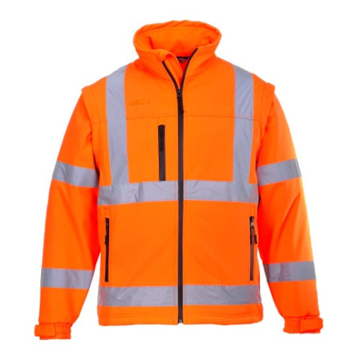 Pomarańczowa kurtka ostrzegawcza wodoodporna z odpinanymi rękawami Portwest S428 Pomarańczowa kurtka ostrzegawcza wodoodporna z odpinanymi rękawami Portwest S428