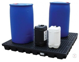 PALETA WANNA WYCHWYTOWA POLIETYLENOWA PLATFORMA ROBOCZALOW 4 beczki czarny