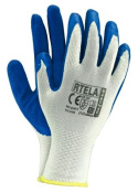 Reis RTELA rękawice ochronne powlekane lateksem biało-niebieskie Reis RTELA rękawice ochronne powlekane lateksem biało-niebieskie