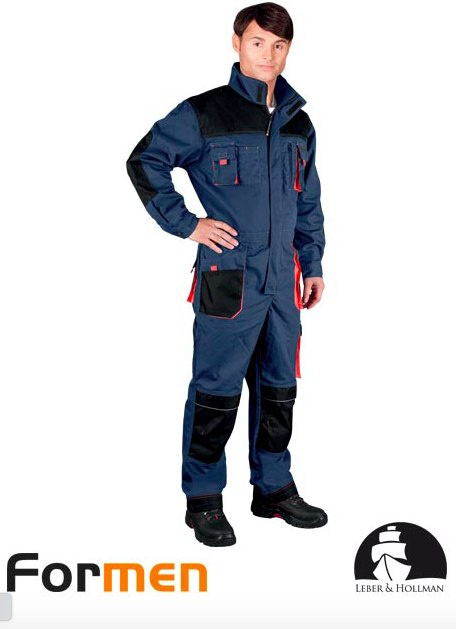 GRANATOWO-CZERWONY KOMBINEZON ROBOCZY FORMEN DLA MECHANIKA ROBOTNIKA