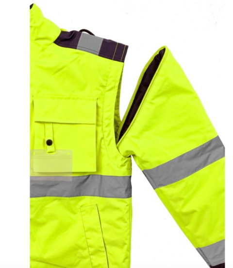 LUTON CANIS KURTKA OSTRZEGAWCZA ODBLASKOWA Z PASMAI ODBLAKSOWYMI Z ODPINANYMI RĘKAWAMI