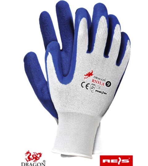 RĘKAWICE RNYLA NYLONOWE POWLAKANE LATEKSEM RNYLA DRAGON NA MAGAZYN DO BUDOWNICTWA
