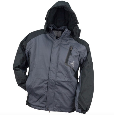 SZARA KURTKA ROBOCZA OCIEPLANA  Z KAPTUREM