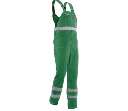 Polstar Brixton Classic spodnie robocze ogrodniczki ochronne zielone z pasami odblaskowymi