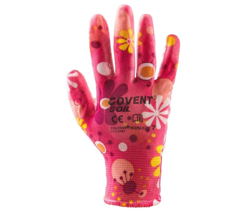 RĘKAWICE ROBOCZE POWLEKANE POLIURETANEM COVENT SOIL KAT. I POLSTAR 3 KOLORY