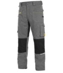 CXS Canis spodnie robocze do pasa monterskie stretch szare