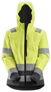 Kurtka robocza przeciwdeszczowa damska softshell odblaskowa Snickers Workwear 1347 AllroundWork żółto-szara