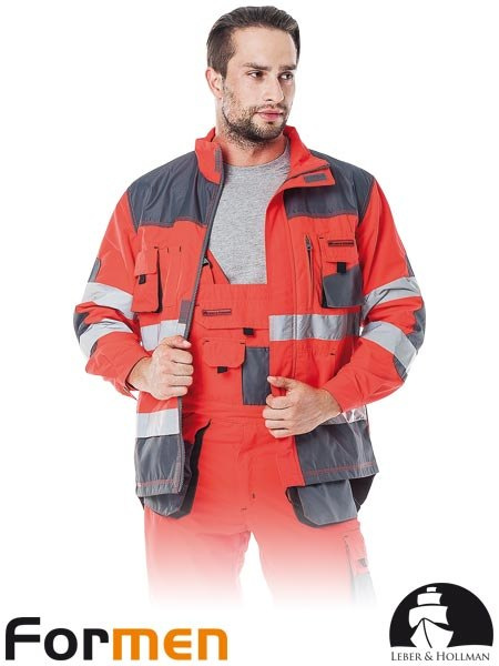 bluza robocza LH-FMNX-J Leber&Hollman czerwono-stalowo-czarna bluza robocza LH-FMNX-J Leber&Hollman czerwono-stalowo-czarna