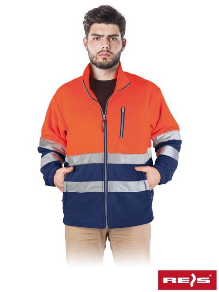 BLUZA ROBOCZA Z POLARU POLSTRIP Z PASAMI ODBLASKOWYMI REIS