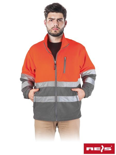 BLUZA ROBOCZA Z POLARU POLSTRIP Z PASAMI ODBLASKOWYMI REIS