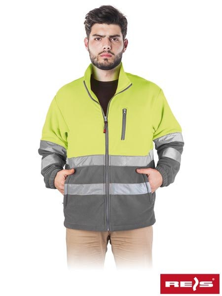 BLUZA ROBOCZA Z POLARU POLSTRIP Z PASAMI ODBLASKOWYMI REIS