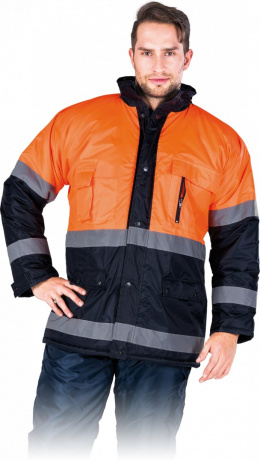 Reis BLUE-ORANGE-J kurtka robocza ocieplana ostrzegawcza