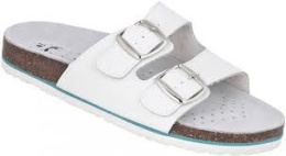 SKÓRZANE KLAPKI KORKOWE MARS BIAŁE G3105 ARDON