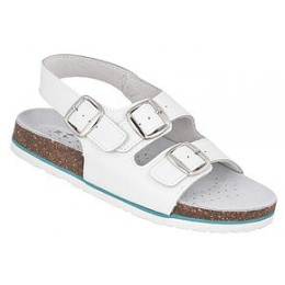 SKÓRZANE SANDAŁY KORKOWE MERKUR BIAŁE G3107 ARDON