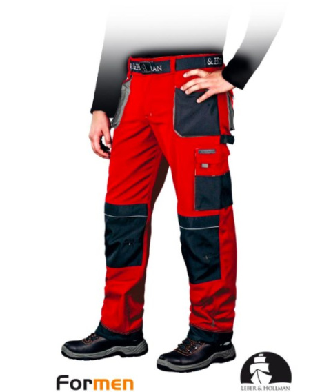 spodnie lh formen czerwone budowlane