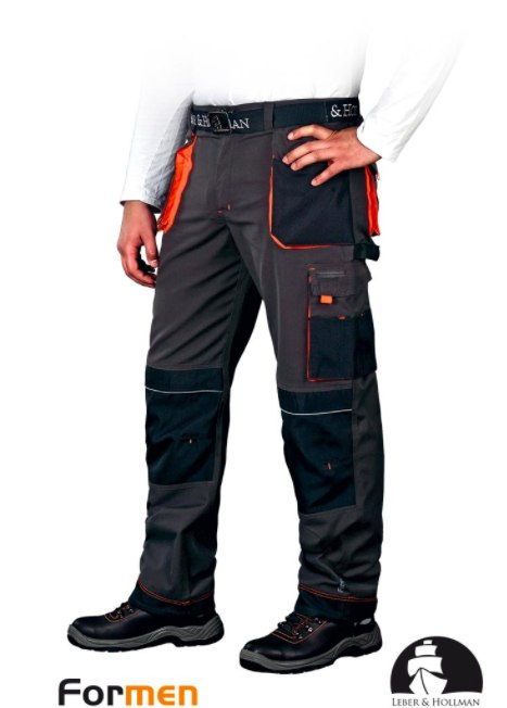 spodnie lh formen budowlane czarno-pomarańczowe