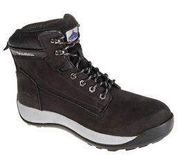 Czarne trzewiki robocze S3 z nubuku Portwest FW32 Steelite Constructo ze stalowym podnoskiem