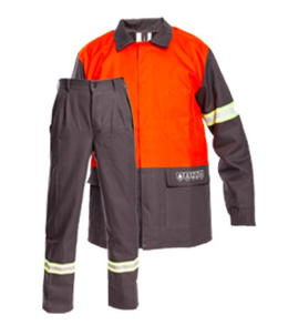 Ubranie robocze antyelektrostatyczne trudnopalne chroniące przed łukiem elektrycznym i chemikaliami odblaskowe Procera 5w1