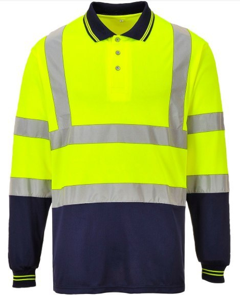 Koszulka robocza polo ostrzegawcza z długim rękawem Portwest S279 Koszulka robocza polo ostrzegawcza z długim rękawem Portwest S279