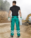 SPODNIE ROBOCZE DO PASA Z PASAMI ODBLASKOWYMI COOL TREND H8934 ARDON ZIELONE