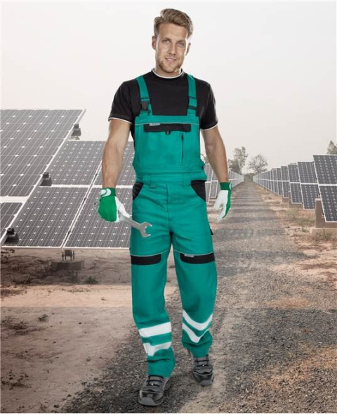 SPODNIE ROBOCZE OGRODNICZKI Z PASAMI ODBLASKOWYMI COOL TREND H8935 ARDON ZIELONE