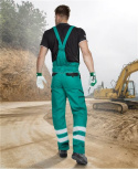 SPODNIE ROBOCZE OGRODNICZKI Z PASAMI ODBLASKOWYMI COOL TREND H8935 ARDON ZIELONE