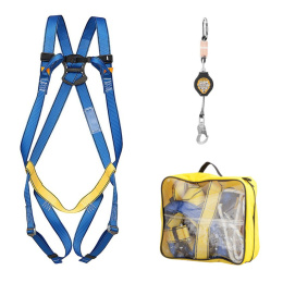 ZESTAW ASEKURACYJNY ROLER 3 Z SZELKAMI BEZPIECZEŃSTWA 03S I URZĄDZENIEM SAMOHAMOWNYM WR 025 Z ZATRZAŚNIKIEM AZ 011 I AZ 002A