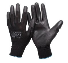 CZARNE RĘKAWICE ROBOCZE POWLEKANE POLIURETANEM PU PROCERA X-TOUCH BLACK