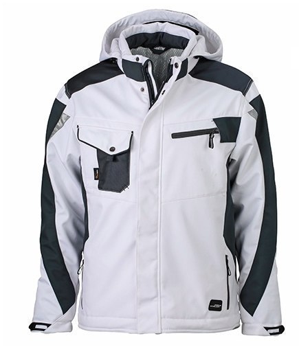 KURTKA ROBOCZA OCIEPLANA SOFTSHELL CRAFT Z KAPTUREM ODDYCHAJĄCA WODOODPORNA SZARA