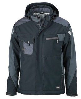 Kurtka robocza ocieplana Softshell Craft oddychająca wodoodporna czarno-szara- odzież ochronna zimowa