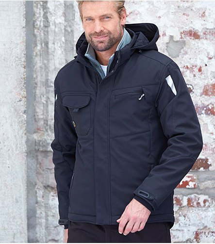 KURTKA ROBOCZA OCIEPLANA SOFTSHELL CRAFT Z KAPTUREM ODDYCHAJĄCA WODOODPORNA NIEBIESKA KURTKA ROBOCZA OCIEPLANA SOFTSHELL CRAFT Z KAPTUREM ODDYCHAJĄCA WODOODPORNA NIEBIESKA