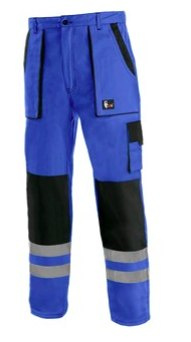 CXS CANIS SPODNIE ROBOCZE DO PASA LUXY BRIGHT Z PASAMI ODBLASKOWYMI NIEBIESKIE