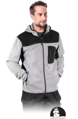 bluza robocza polarowa LH-SCOT Leber&Hollman jasnoszaro-czarna