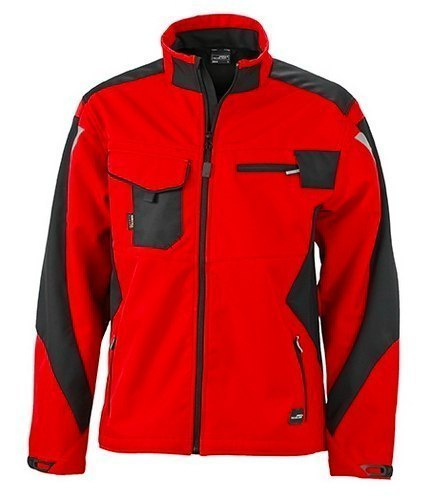 Kurtka robocza Softshell Workwear oddychająca wodoodporna czerwona