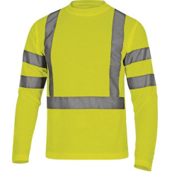T-SHIRT OSTRZEGAWCZY Z DŁUGIMI RĘKAWAMI Z POLIESTRU STAR DELTA PLUS