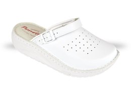 Buty Julex  Piumetta 6271 białe saboty damskie typu klapki