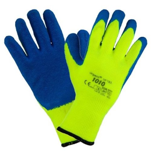 URGENT 1010 rękawice robocze ocieplane powlekane lateksem - budowlane rękawiczki zimowe