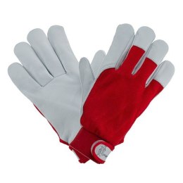 Urgent 1202 rękawice robocze monterskie wzmacniane kozią skórą na rzep tanie czerwone