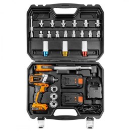 08-600 NEO TOOLS KLUCZ UDAROWY, AKUMULATOROWY 2X18V/2.0AH, Z ZESTAWEM NASADEK 1/2
