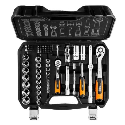 08-673 NEO TOOLS KLUCZE NASADOWE 1/2", 1/4", ZESTAW 73 SZT., CRV