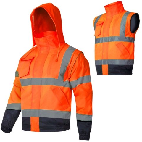 KURTKA OSTRZEGAWCZA ZIMOWA KRÓTKA OCIEPLANA 2W1 BEZRĘKAWNIK Z KAPTUREM POMARAŃCZOWA LAHTI PRO L40926 KURTKA OSTRZEGAWCZA ZIMOWA KRÓTKA OCIEPLANA 2W1 BEZRĘKAWNIK Z KAPTUREM POMARAŃCZOWA LAHTI PRO L40926