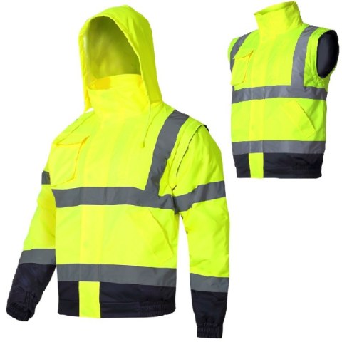 KURTKA OSTRZEGAWCZA ZIMOWA KRÓTKA OCIEPLANA 2W1 BEZRĘKAWNIK Z KAPTUREM ŻÓŁTA LAHTI PRO L40925 KURTKA OSTRZEGAWCZA ZIMOWA KRÓTKA OCIEPLANA 2W1 BEZRĘKAWNIK Z KAPTUREM ŻÓŁTA LAHTI PRO L40925