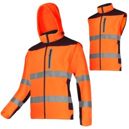KURTKA SOFTSHELL 2W1 OSTRZEGAWCZA KAMIZELKA POMARAŃCZOWA LAHTI PRO L40922