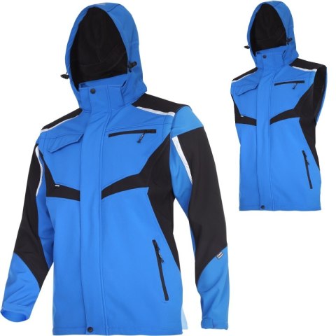 KURTKA SOFTSHELL 2W1 Z KAPTUREM I ODPINANYMI RĘKAWAMI NIEBIESKA LAHTI PRO L40930 KURTKA SOFTSHELL 2W1 Z KAPTUREM I ODPINANYMI RĘKAWAMI NIEBIESKA LAHTI PRO L40930