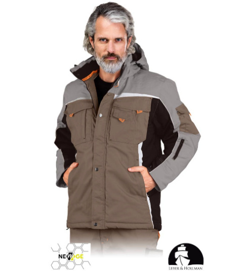 kurtka robocza ocieplana LH-NAW-J Leber&Hollman beżowo-brązowo-pomarańczowa kurtka robocza ocieplana LH-NAW-J Leber&Hollman beżowo-brązowo-pomarańczowa