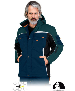 kurtka robocza ocieplana LH-NAW-J Leber&Hollman granatowo-czarno-pomarańczowa