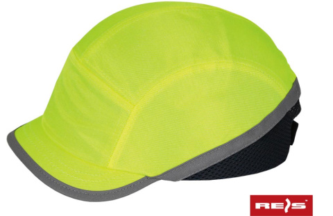 Reis BUMPSCAPFLUO przemysłowy lekki hełm odblaskowy ochronny z krótkim daszkiem Reis BUMPSCAPFLUO przemysłowy lekki hełm odblaskowy ochronny z krótkim daszkiem